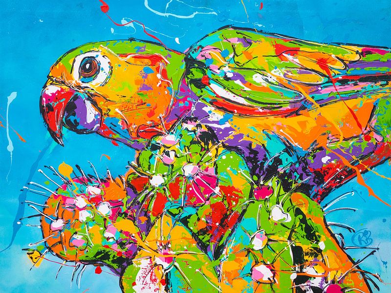 Bird on cactus by Happy Paintings / Renata Rolefes