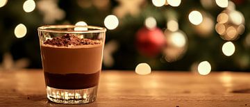 Chocoladedessert voor de kerstverlichting van Poster Art Shop