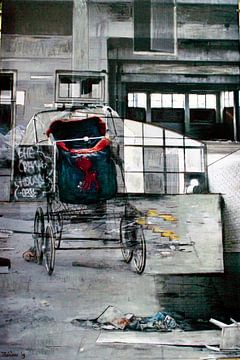 Mixed  media markthallen Meppel. van Therese Brals