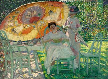 Le parasol de jardin, Frederick Carl Frieseke