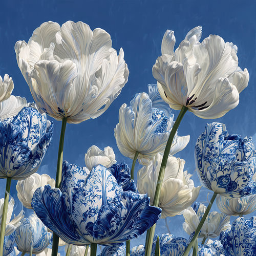 Delfts blauwe tulpen, dromerig en sereen