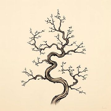 Stylish branch in decorative Japanese style by Lauri Creates