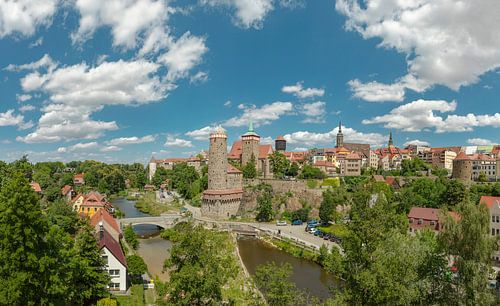 Historische stad aan de Hauptspree, Bautzen, Saksen, Duitsland, ,