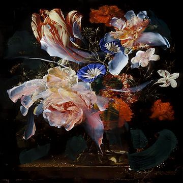 Stilleben mit Blumen (Symbiose) von Jacco Hinke