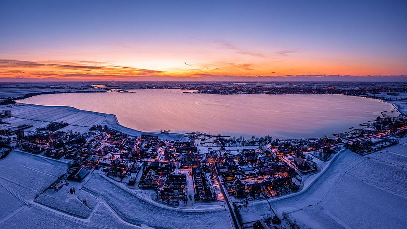 Village at the waterfront panorama by Tomek Kepa