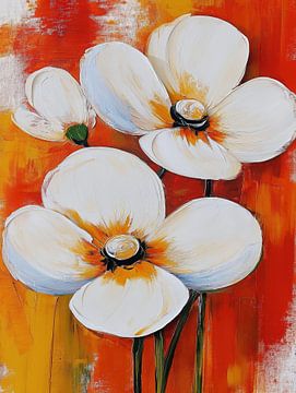 Bloemen wit en rood van Bert Nijholt