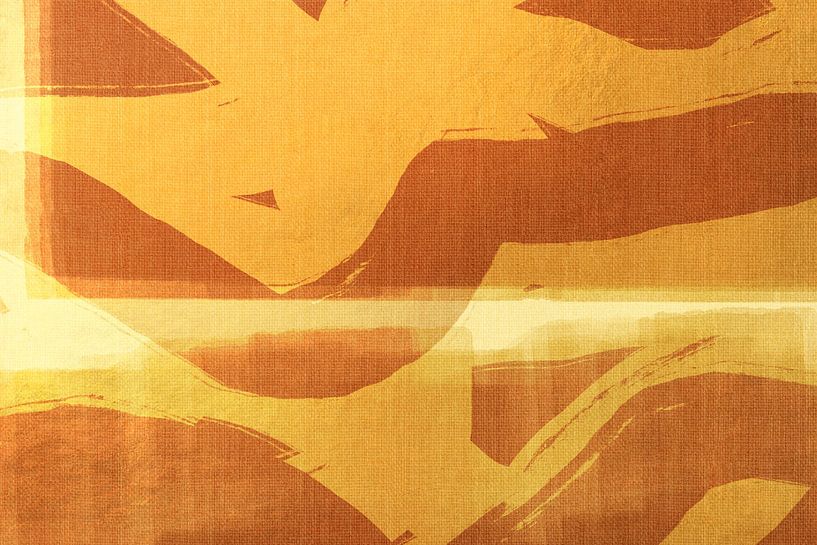 Goldener Fluss. Abstrakte Landschaft in warmen Farben. von Dina Dankers