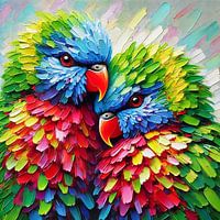 Abstract Wedge-tailed Lorikeets