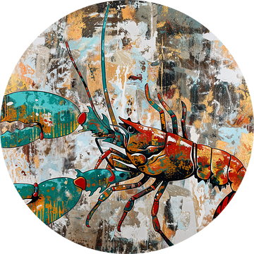 Schilderij Kreeft Kleurrijk