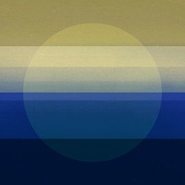 Minuit Japandi. Abstrait géométrique minimaliste en beige, bleu et marron sur Dina Dankers