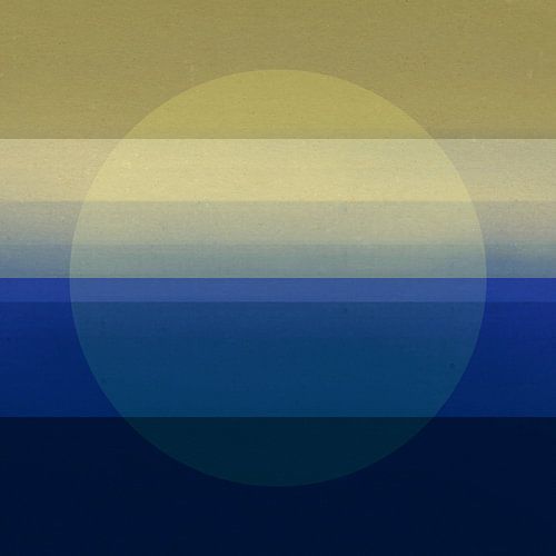 Middernacht Japandi. Minimalistisch geometrisch abstract in beige, blauw en bruin
