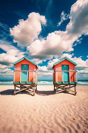 Maisons de plage sur la mer du Nord