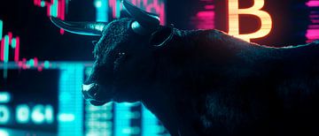 Stier in de digitale beursomgeving van Poster Art Shop