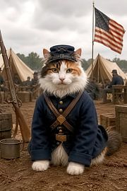 Historisches Porträt einer Maine-Coon-Katze von Robert Jan Smit