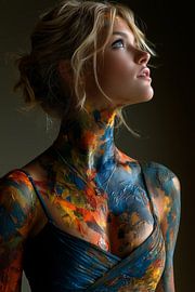 abstract art with colour portrait by Egon Zitter