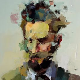 Buntes abstraktes Porträt von Carla Van Iersel