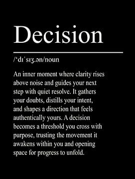 Definitie van besluit - Zwart van WordsThatInspire