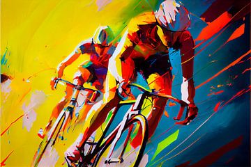Impressionist painting with cyclists. Part 9 by Maarten Knops