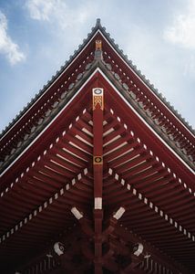 Rood gekleurde Senso-ji Tempel in Japan I
