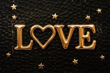 Gouden typografie met hart en sterren van Art & Soul Creations