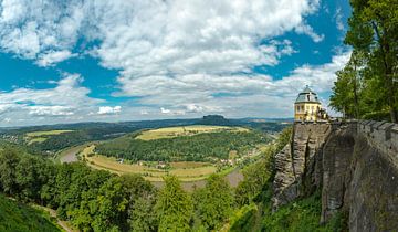 Festung Königstein aan de Elbe,  Lilienstein, Thürmsdorf, Saksen, Duitsland, van Rene van der Meer