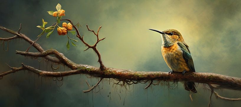 Hummingbird | Green by Eye catching paintings