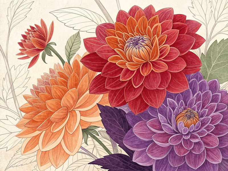 Symphonie de dahlias vibrants par Artistic
