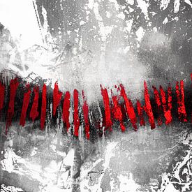 Abstract Black, White and Red Art by Ela Szczepaniak