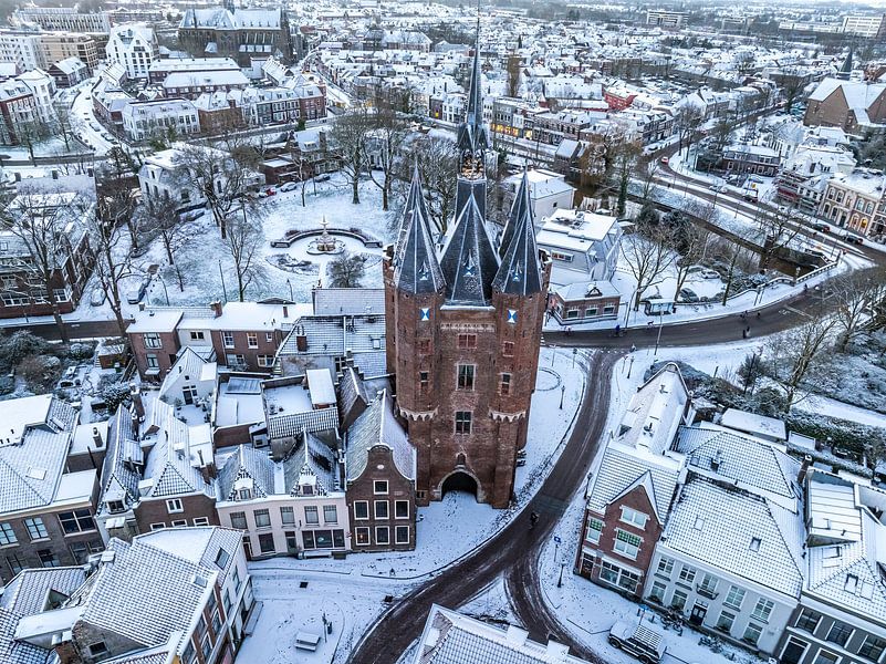 Zwolle Sassenpoort old gate during a cold winter morning by Sjoerd van der Wal Photography