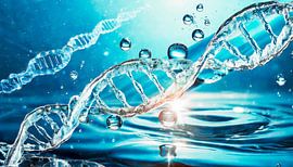 DNA met water en druppels