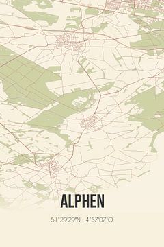 Vintage map of Alphen (North Brabant) by Rezona