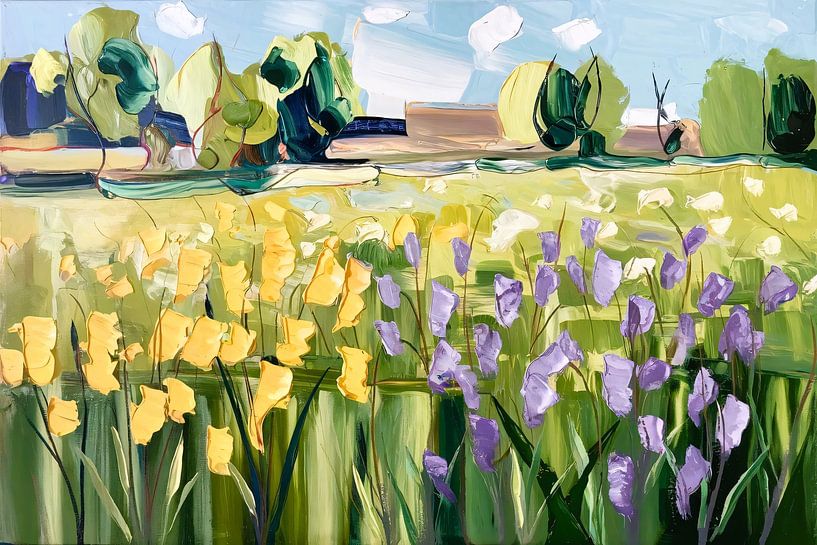 Abstract flower field in fresh colours by Art & Soul Creations