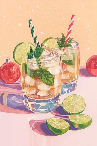 Cocktails d'été Mojito au citron vert et à la menthe