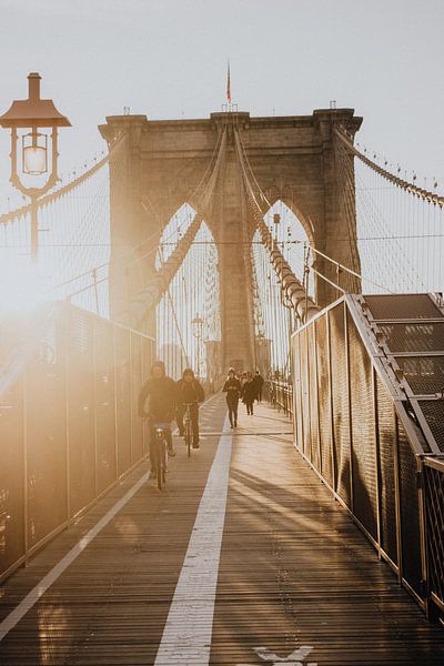 New York Brooklyn Bridge Sunset America by Kiki Multem