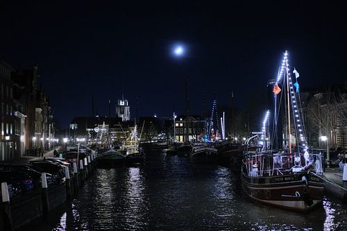 Nachtansicht Wolwevershaven Dordrecht