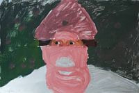 Man in pink and green