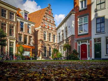 Court with school where Rembrandt was taught by Dirk van Egmond