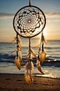 Dreamcatcher on the beach at sunset by Jan Bouma thumbnail