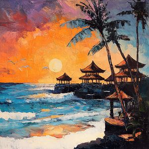 Bali Strand Sonnenuntergang künstlerisch