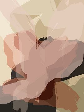 Abstrakte Formen und Linien in sanften Erdtönen