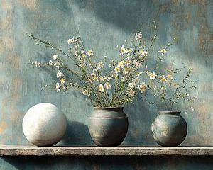 Blossom | Rustikale Vasen, Sanfte Blumen