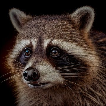 Portret van een wasbeer, illustratie van Animaflora PicsStock