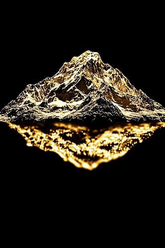Montagne dorée en contraste