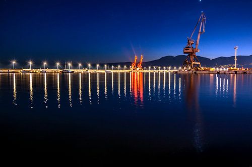 CROATIE : PORT DE RIJEKA DE NUIT