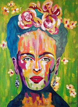 Frida «Colorful» by Kathleen Artist sur Kathleen Artist Fine Art