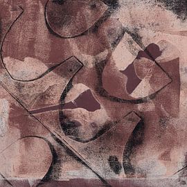 Moderne abstrakte Kunst. Formen in Schokoladenbraun. von Dina Dankers