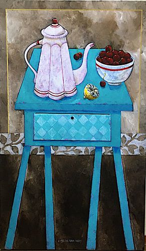 Still life with crazy blue table