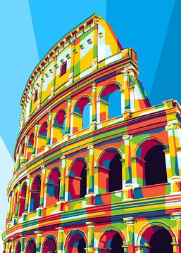 Het Colosseum in WPAP Illustratie van Lintang Wicaksono