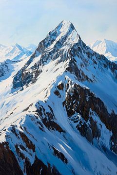 Majestueuze berg in de sneeuw van Poster Art Shop