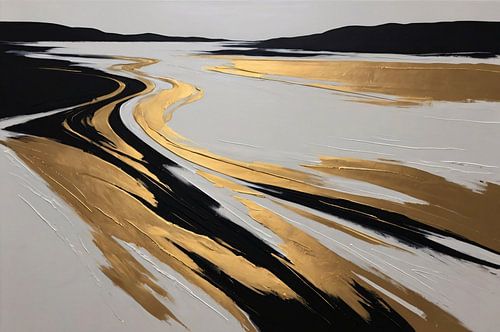 Weg naar het strand met goud